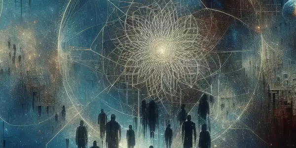 《三体》第三季，面壁者罗辑与黑暗森林的宇宙场景。